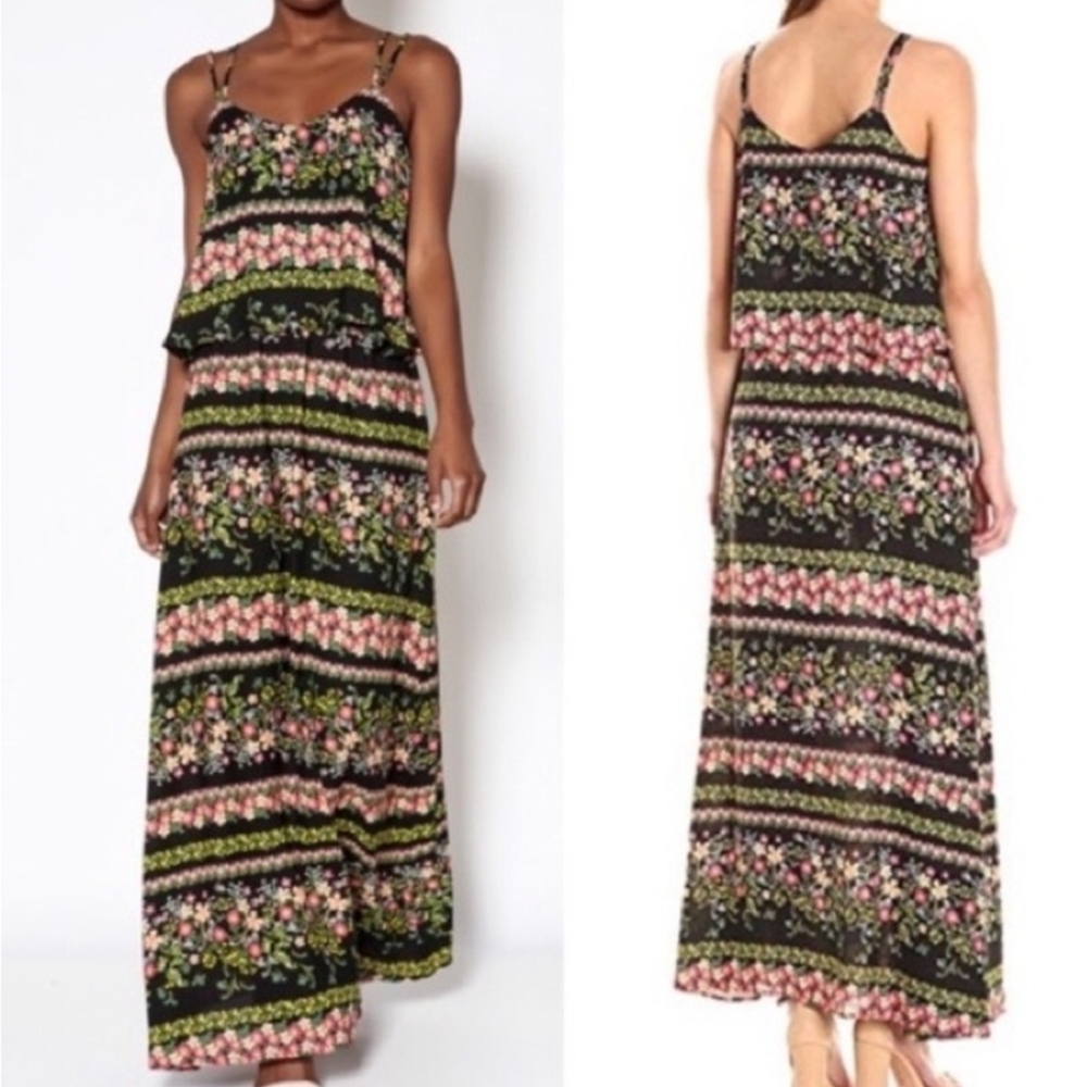 Jack by BB Dakota 'Dixon' Floral Black Maxi Dress Sz XS